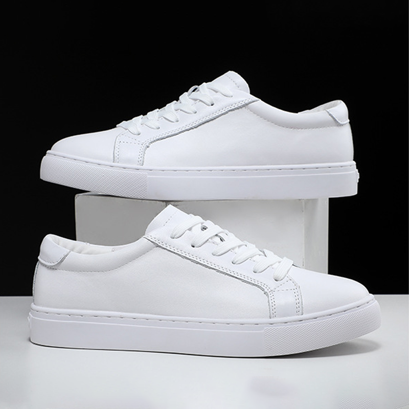 Men's Cowhide Leather Sneakers, Everyday Casual Shoes, Comfort for Walking, Versatile Low Top Casual Business Casual Shoes