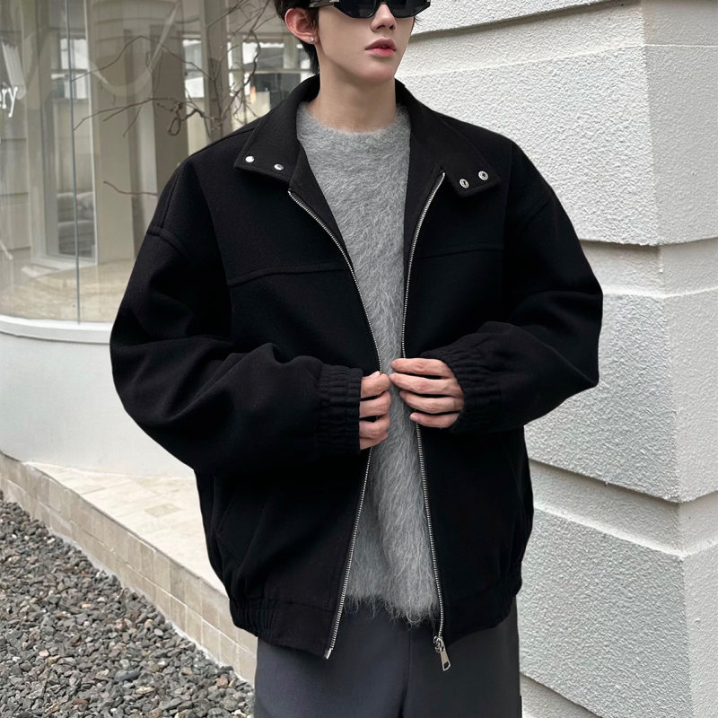 Men's Vintage Tweed Jacket, Relaxed Fit Notch Lapel Fall Outerwear