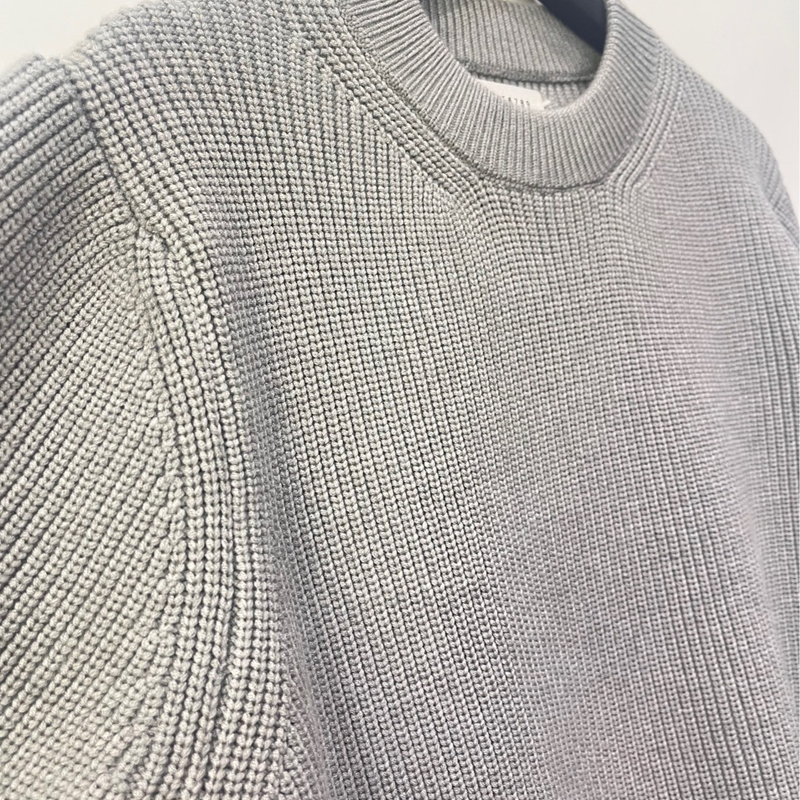 Men's Modal Crewneck Knit Sweater, 900G Heavyweight Relaxed Fit Knit, Thick and Durable, Casual Pullover