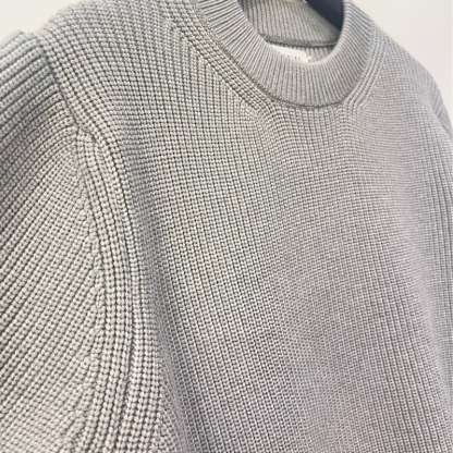 Men's Modal Crewneck Knit Sweater, 900G Heavyweight Relaxed Fit Knit, Thick and Durable, Casual Pullover