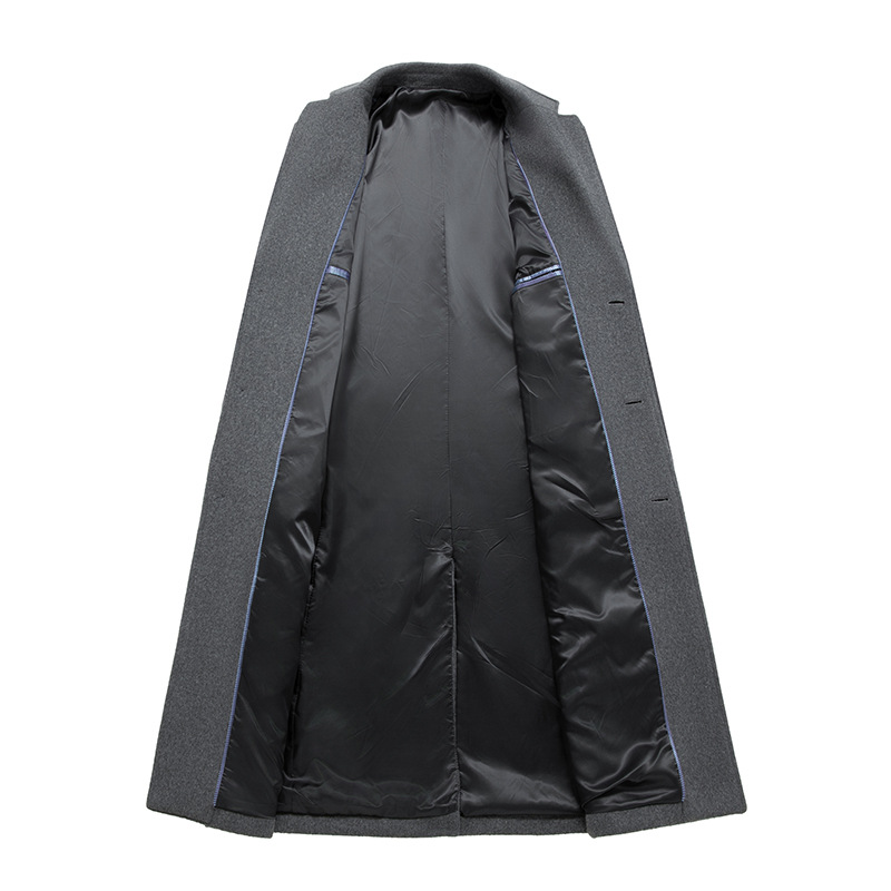 Fall and Winter New Men's Wool Overcoat, Knee Length Single Breasted Dress Coat, Winter Coat for Business Casual and Daily Wear