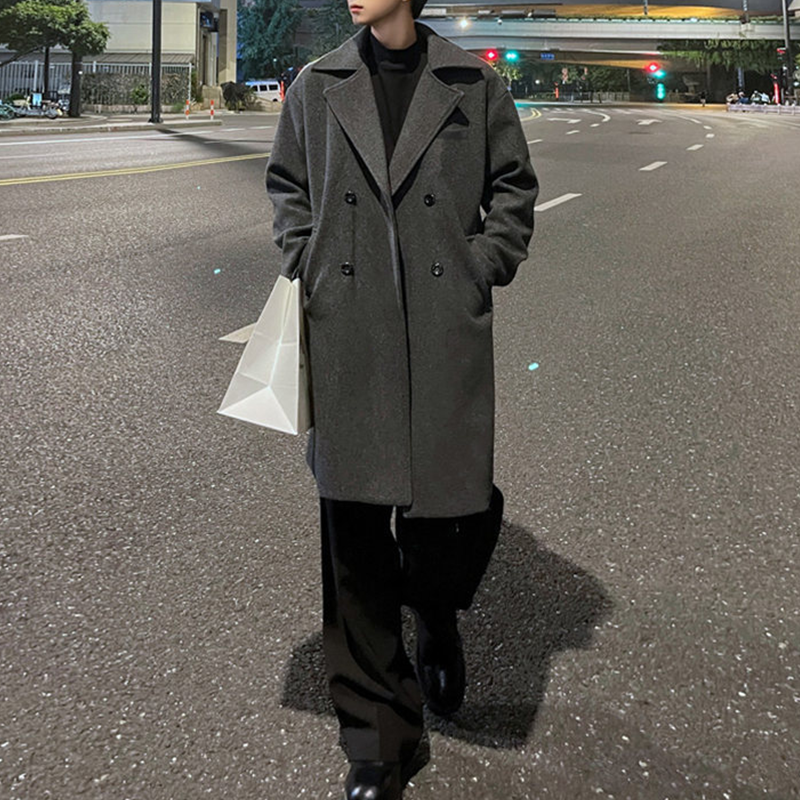 Men's Heavyweight Winter Trench Overcoat, Winter Dress Overcoat, Elegant Winter Long Coat