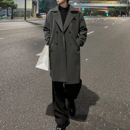 Men's Heavyweight Winter Trench Overcoat, Winter Dress Overcoat, Elegant Winter Long Coat