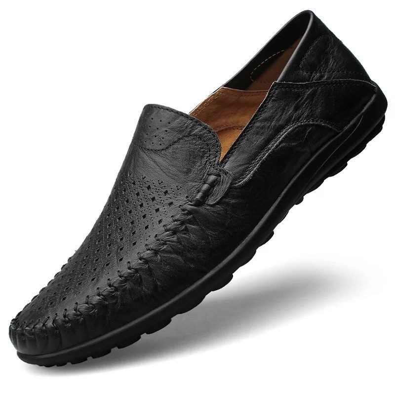 Men's Premium Genuine Leather Breathable Slip-On Loafers