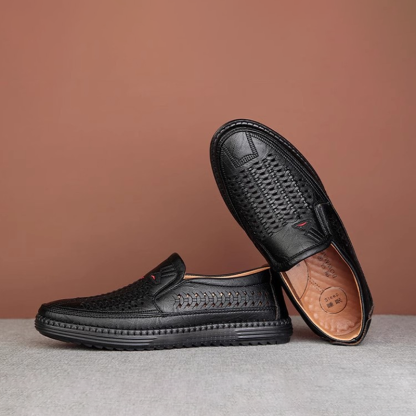 Men's Perforated Genuine Leather Casual Sandals