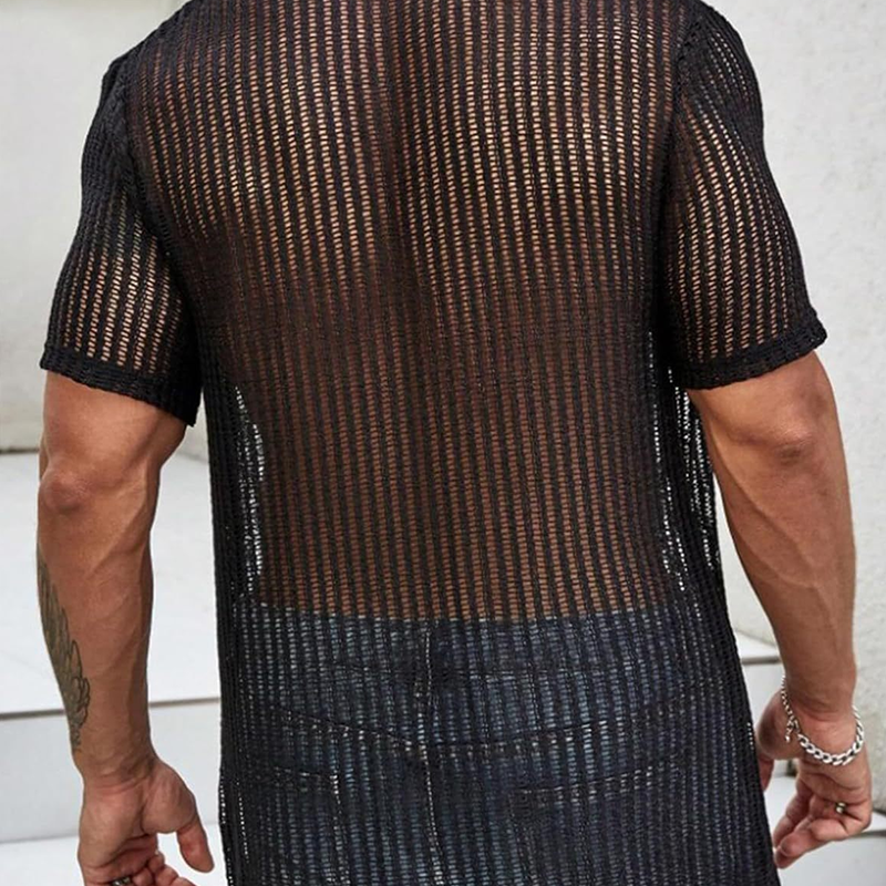 Men's Summer Cool Knitted Mesh Shirt