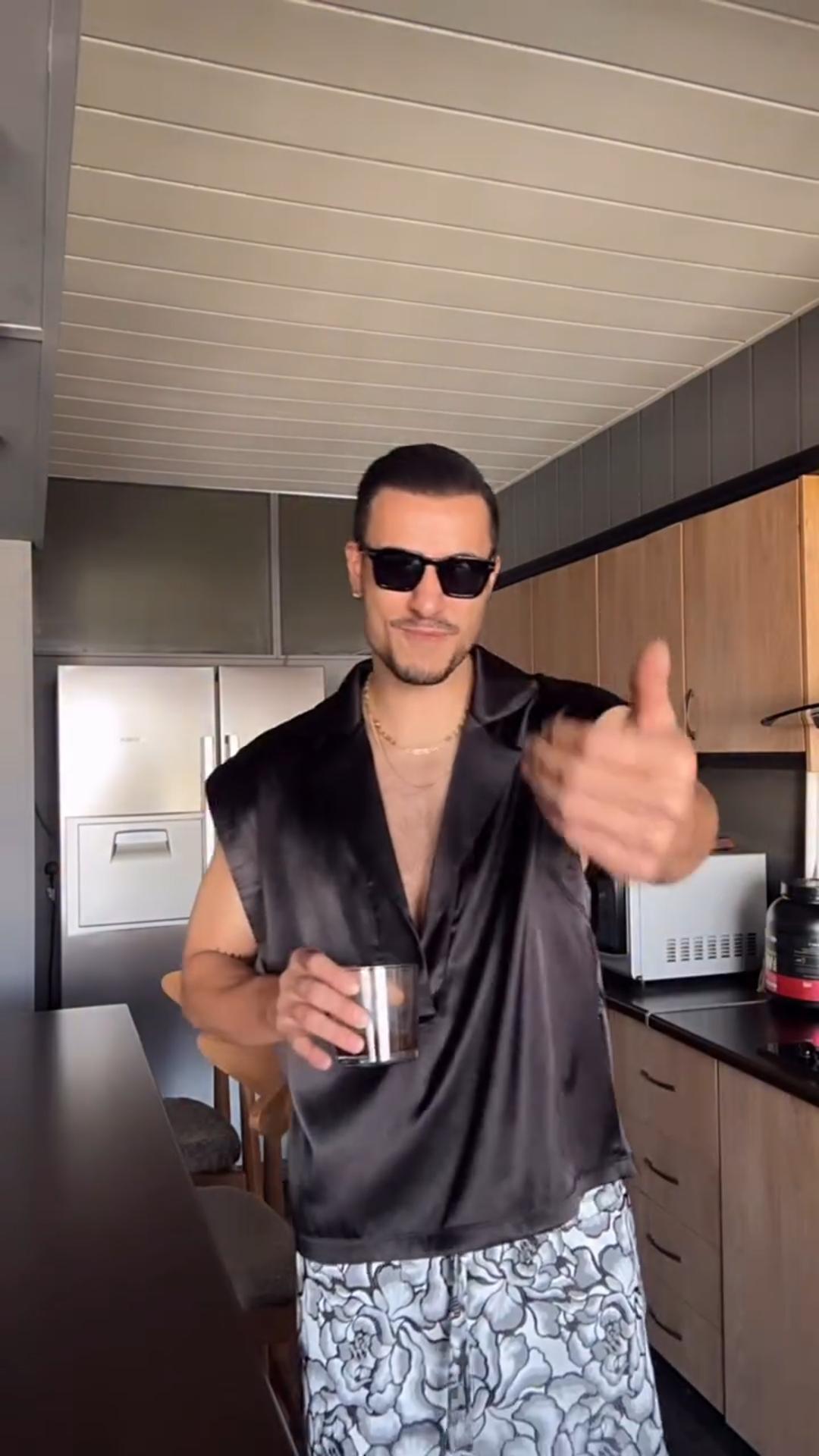 Men's Casual Loose Silk Satin Deep Neckline Sleeveless Vest