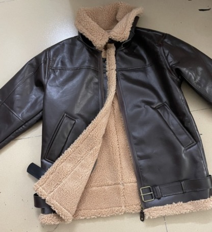 Thickened fur integrated men's imitation fur jacket coat