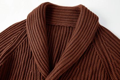 Mens Shawl Collar Cardigan Sweaters Button Down Open Front Knitwear