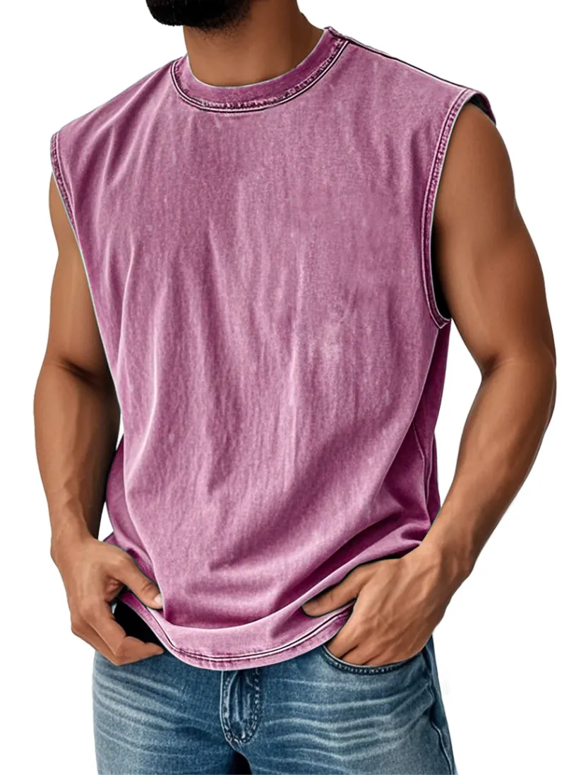 FINAL SALE⚡10 Packs for $34.99⚡ - Men's Retro Round Neck Casual Solid 