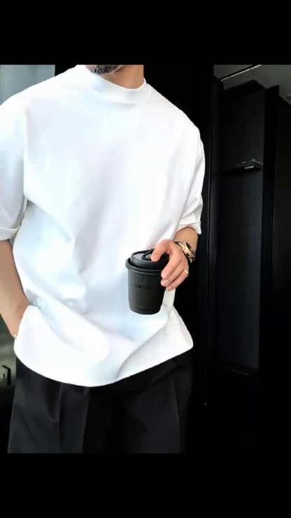 Men's Summer Casual Versatile Loose Short Sleeves With Side Slits