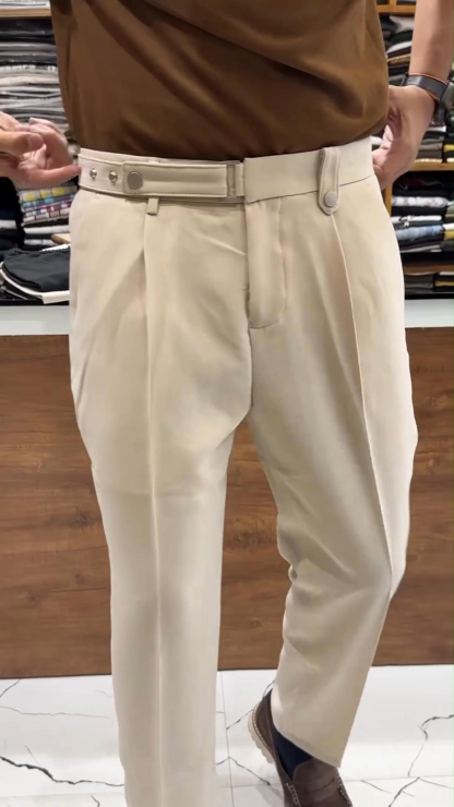 Mature Style Men's Belt-Free Adjustable Casual Trousers