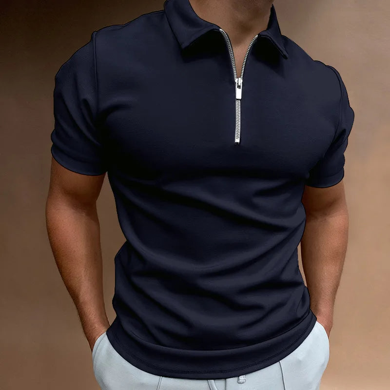 Men's Half Zip Polo Shirt, Short Sleeve Casual Top with Collar, Premium Comfort & Style
