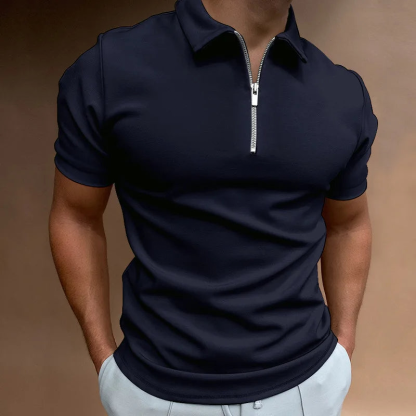 Men's Half Zip Polo Shirt, Short Sleeve Casual Top with Collar, Premium Comfort & Style