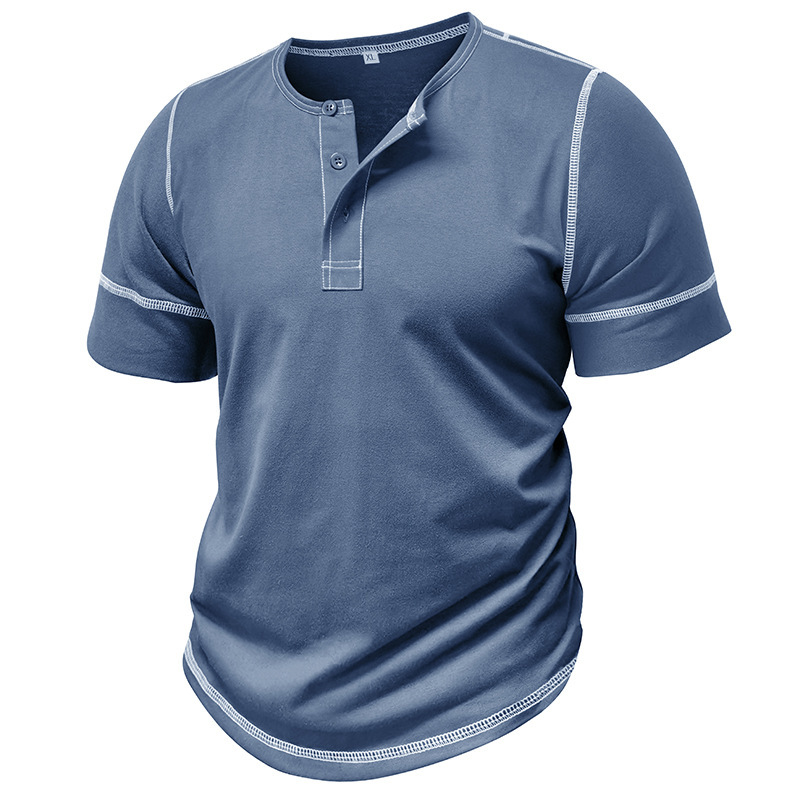 Muscle Henley Breathable Unisex Henley Unique Colorblock Design Everyday Essentia