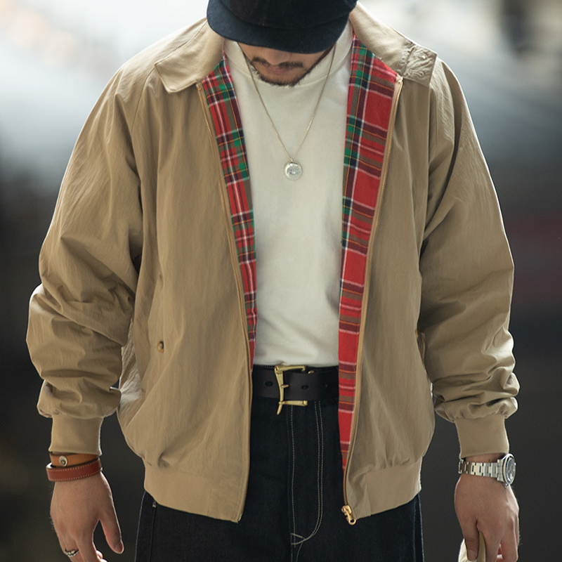 Men's Harrington Style Jacket, Classic American Workwear Jacket, Cotton Blend Windbreaker, Casual Workwear Fall Winter Coat