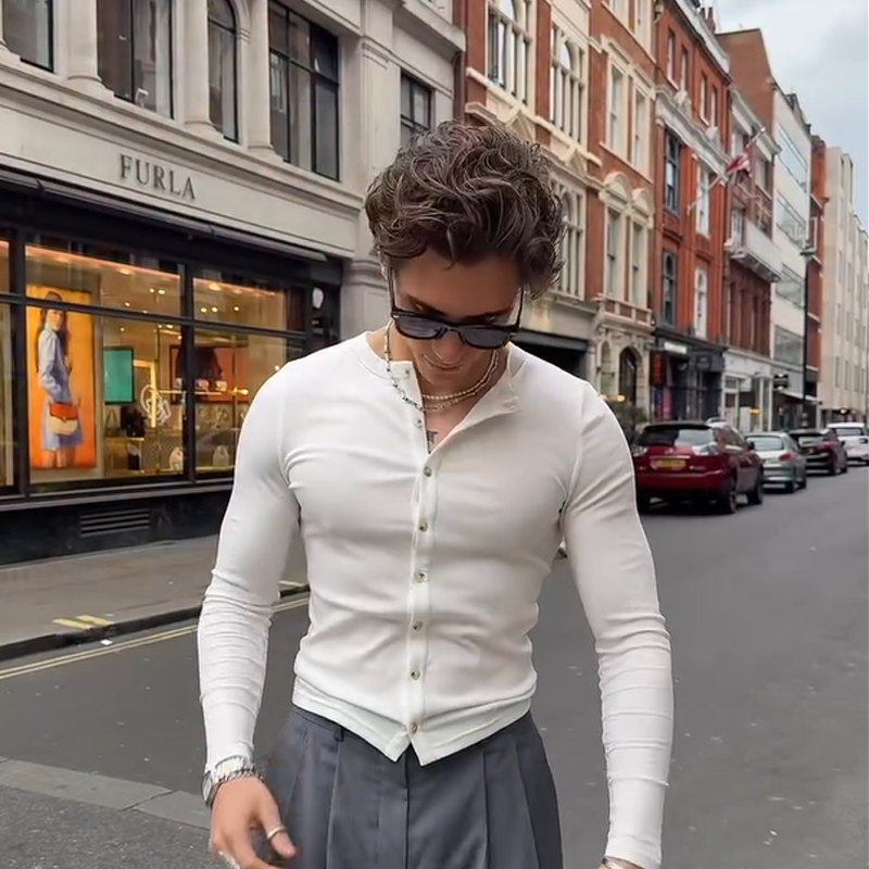 Men's Slim Fit Multi-Button Cardigan, Cotton Milk Protein Fiber Sweater, Soft And Smooth, Business Casual And Versatile Layering Item