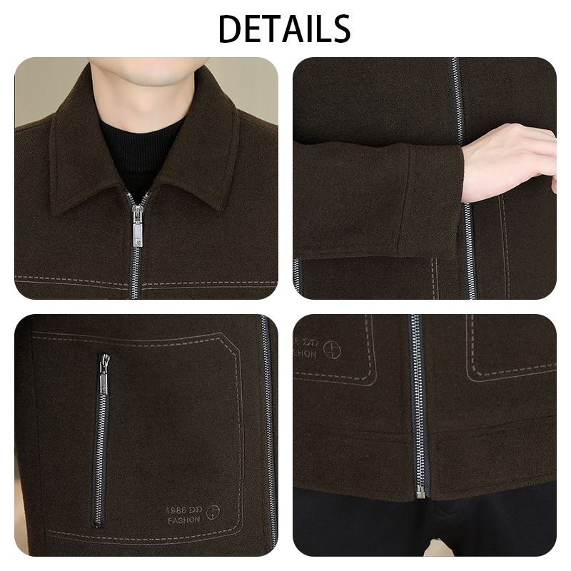 Men's Winter Workwear Jacket, Trucker Jacket Windproof Softshell with Anti-Pilling Finish, Business Casual Padded Lined Coat