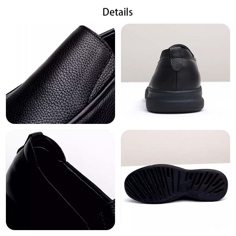 Men's Cowhide Leather Loafers, Breathable & Slip-Resistant Business Casual Loafers, Slip-On Leather Dress Shoes, Moccasin Driving Shoes, Comfort and Versatile for Driving & Travel