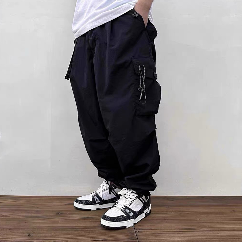 Men's Cargo Jogger Pants, Functional Cargo Pants, Multi-Pocket Tactical Trousers, Tech Utility Tapered Pants with Drawstring, Urban Utility Trousers for Daily Wear