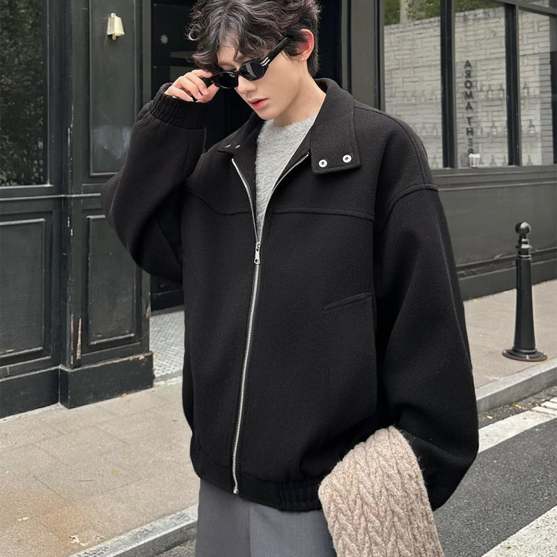 Men's Vintage Tweed Jacket, Relaxed Fit Notch Lapel Fall Outerwear