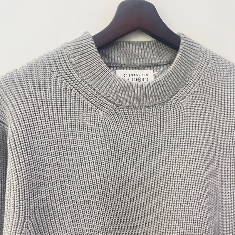 Men's Modal Crewneck Knit Sweater, 900G Heavyweight Relaxed Fit Knit, Thick and Durable, Casual Pullover