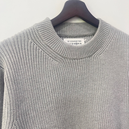 Men's Modal Crewneck Knit Sweater, 900G Heavyweight Relaxed Fit Knit, Thick and Durable, Casual Pullover