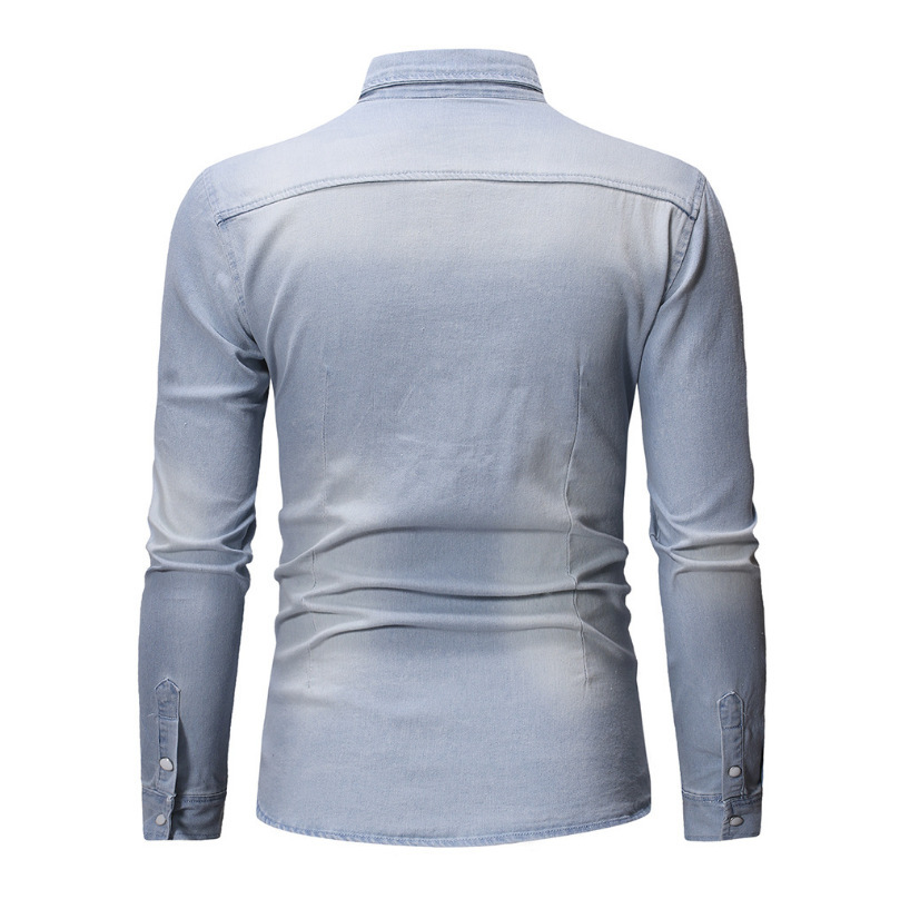 Men's Vintage Washed Denim Shirt