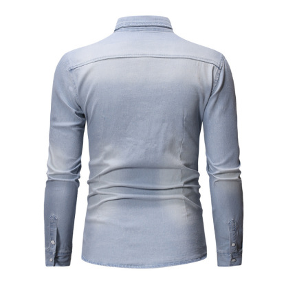 Men's Vintage Washed Denim Shirt