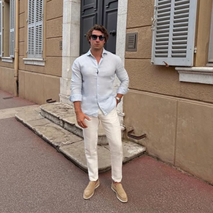 Men's Summer Breathable Slip-On Loafers，Casual Driving Shoes All-Day Comfort