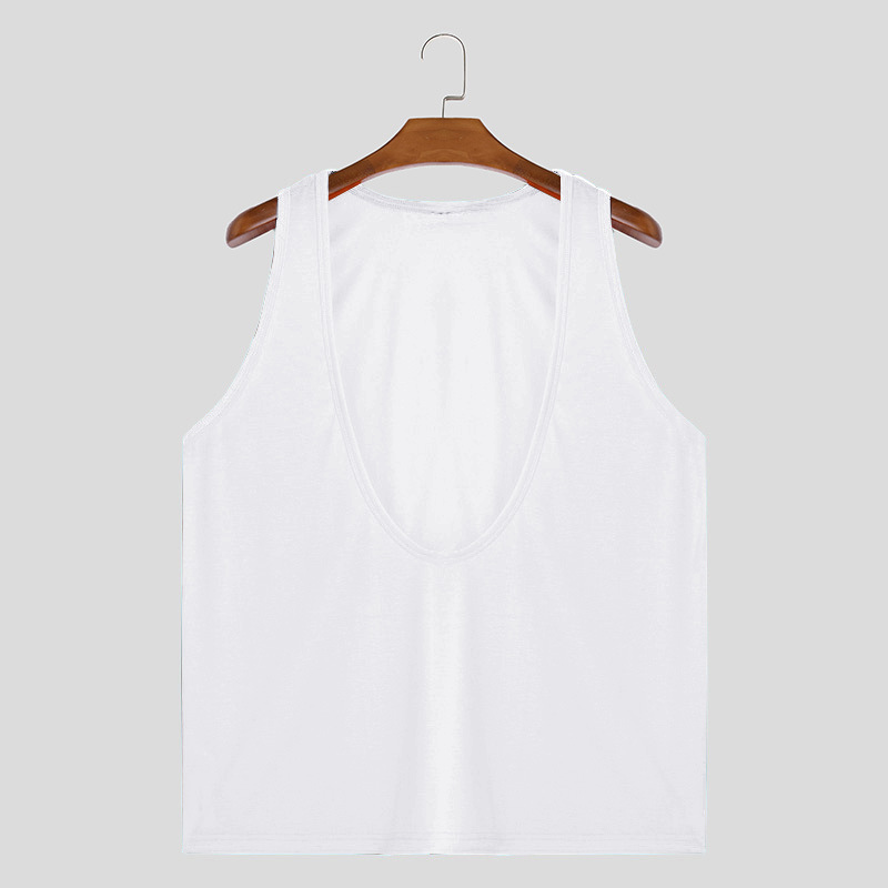 Mens Solid U-Neck Casual Sleeveless Vest, Comfort, Breathable Fabric for Daily Wear & Active Lifestyles, Ideal for Summer