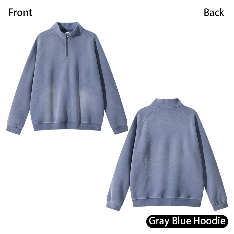 Retro Heavyweight Casual Sports Suit, 420GSM Vintage Zipper Hoodie and Sweatpants, Washed and Distressed Unisex Sportswear, Warm and Comfortable for Transitional Seasons