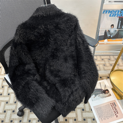 Men's Plush Knit Polo Sweater, Long Sleeve Soft Relaxed Fit Fuzzy Mock Neck Pullover, Fall Winter Casual Thermal Sweater