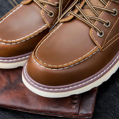 Vintage Timberland-Inspired Men's Work Boots Waterproof Leather Outdoor Hiking Boots Durable American Style Combat Boots