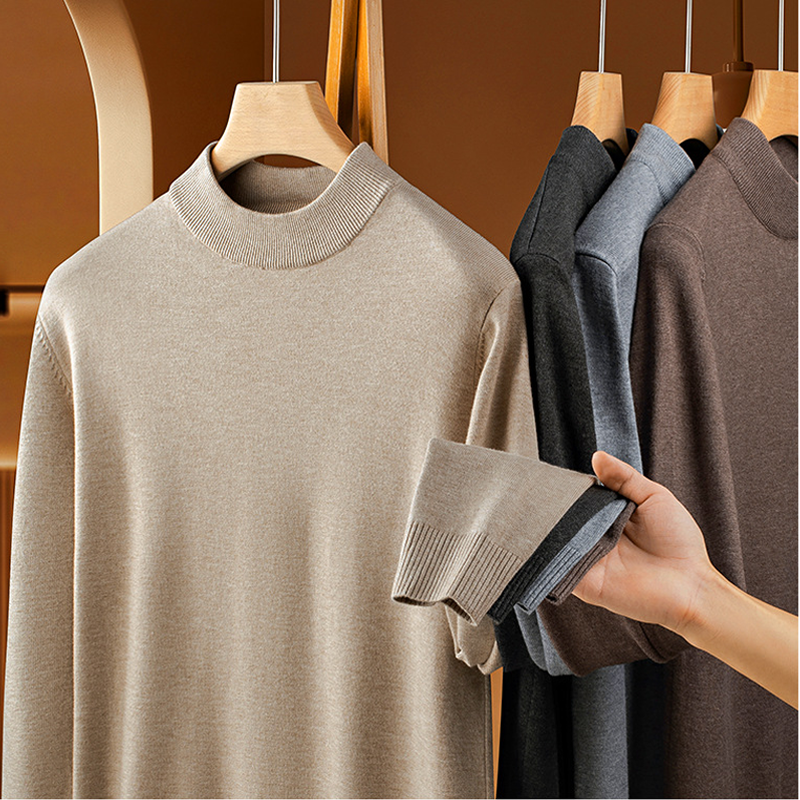 Men's Fall And Winter Performance Thermal Turtleneck Knit Sweater, Anti-Pilling Winter Pullover