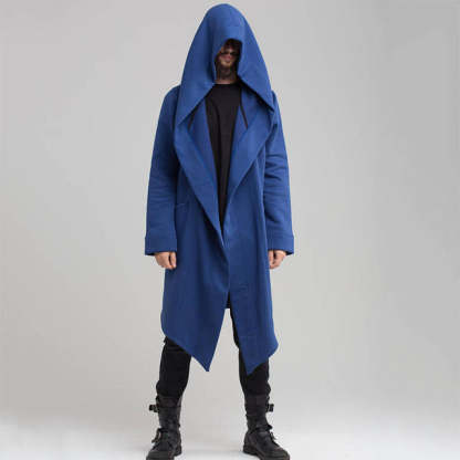 Men Outwear Hooded Coat Long Trench Jacket Warm Casual Cloak Cape