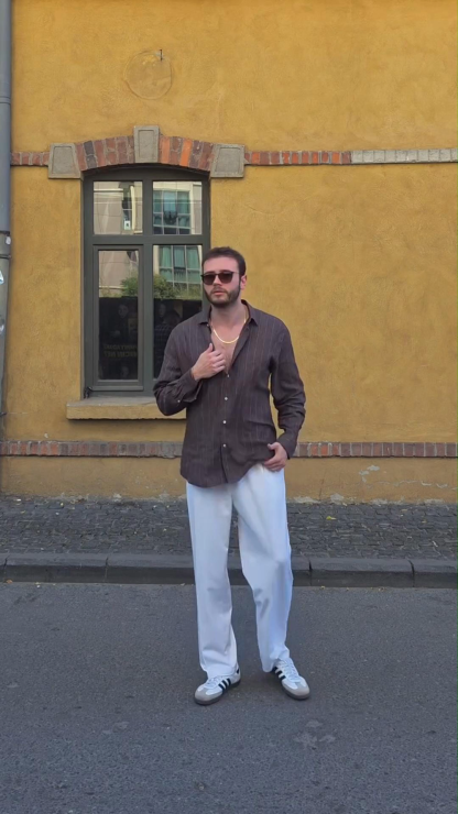 Casual Long Sleeve Shirt Striped Print Casual Long Sleeve