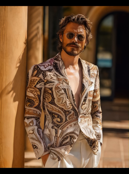 Vintage Ethnic Print Men's Blazer