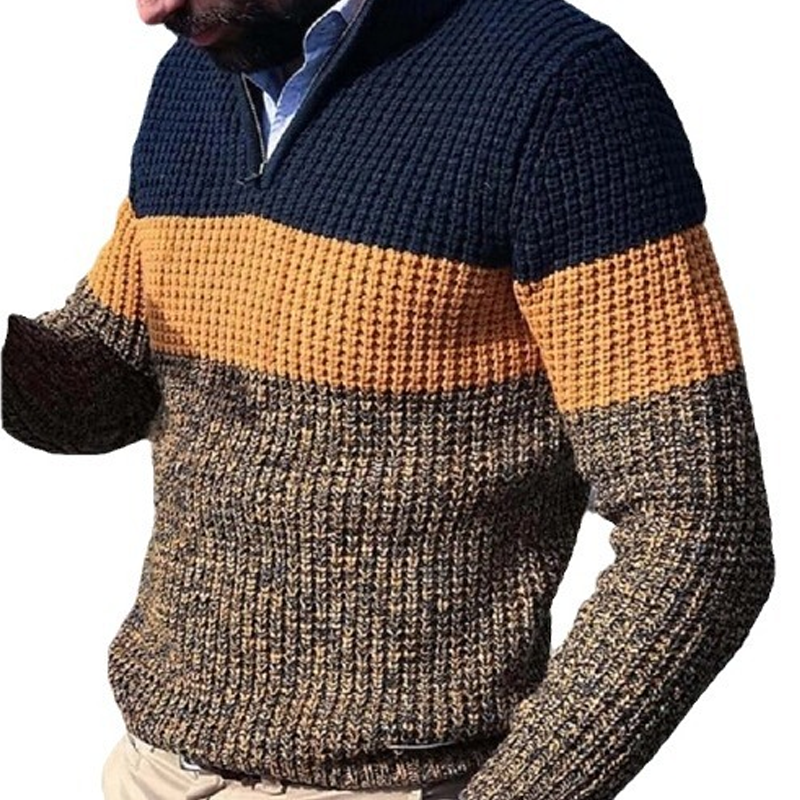 Sweater Men's Casual Knitted Pullover Loose Fit Long Sleeved Shirt