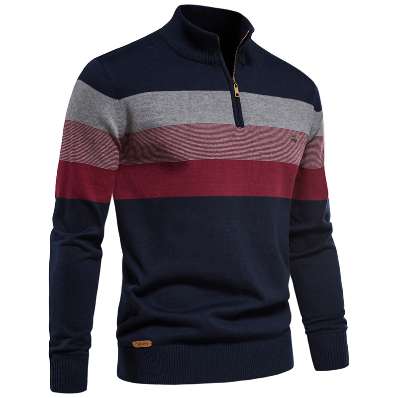 Men's Open Chest Stand Up Collar Men's Sweater Pullover Knitted Sweater 