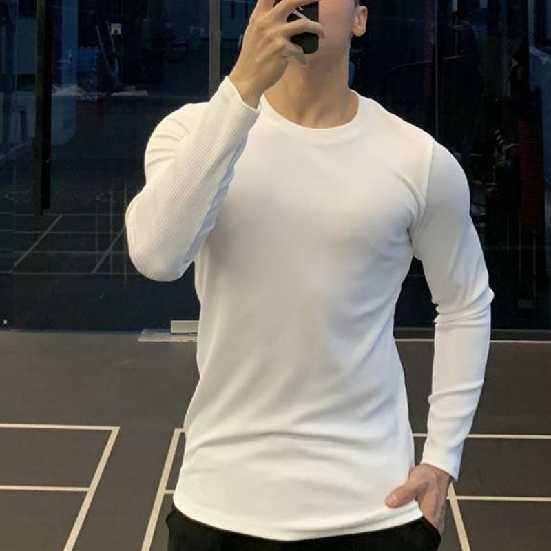 Fitness Clothes Long Sleeve Cotton Sports Color Fitness Clothes Men's 