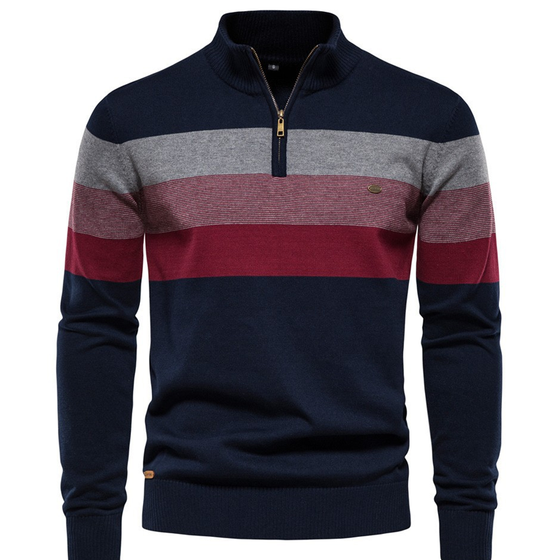 Men's Open Chest Stand Up Collar Men's Sweater Pullover Knitted Sweater 