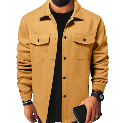Autumn And Winter Men's Casual Woolen Shirt Jacket