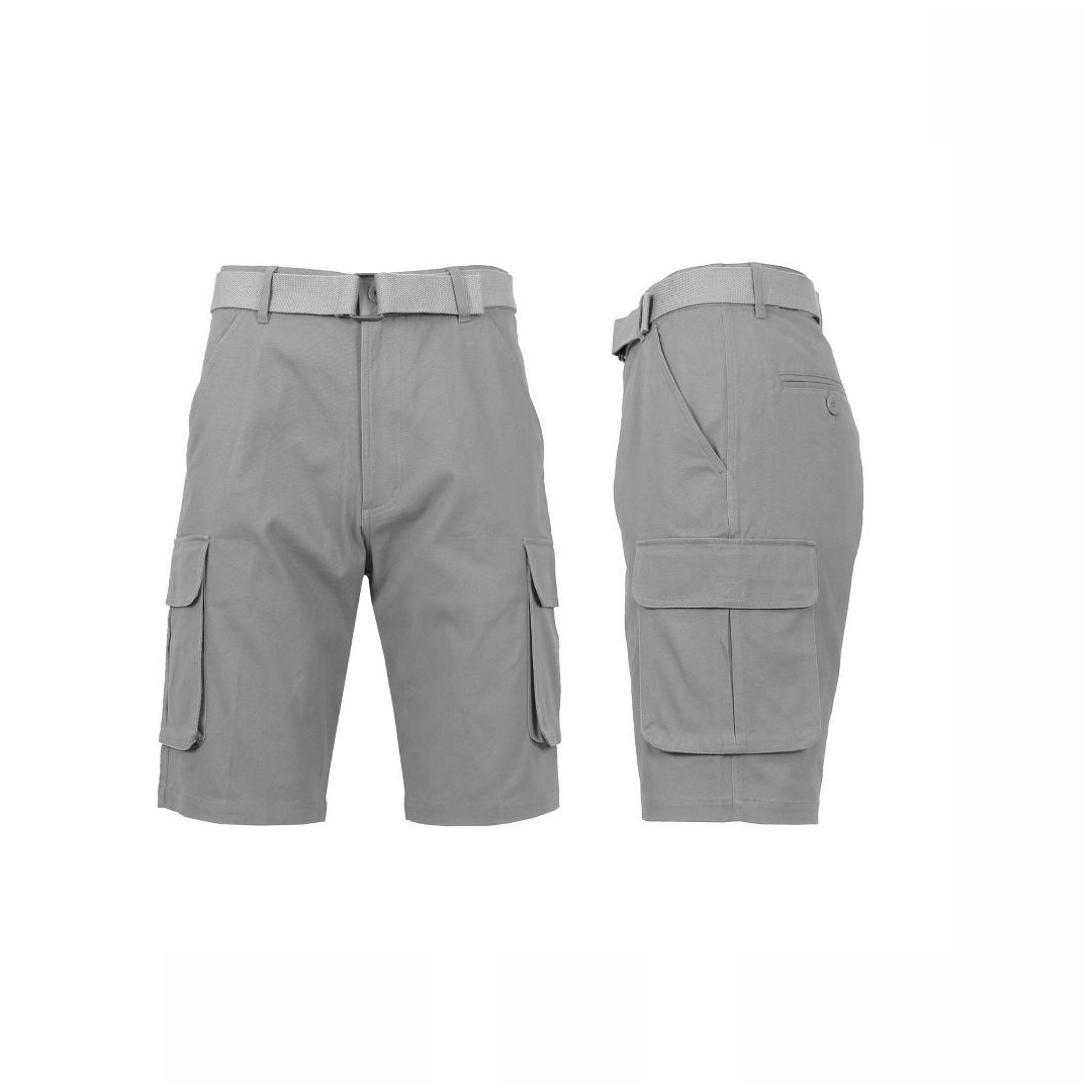 Men's Cotton Belted Cargo Shorts Vintage Distressed Lounge Hiking With