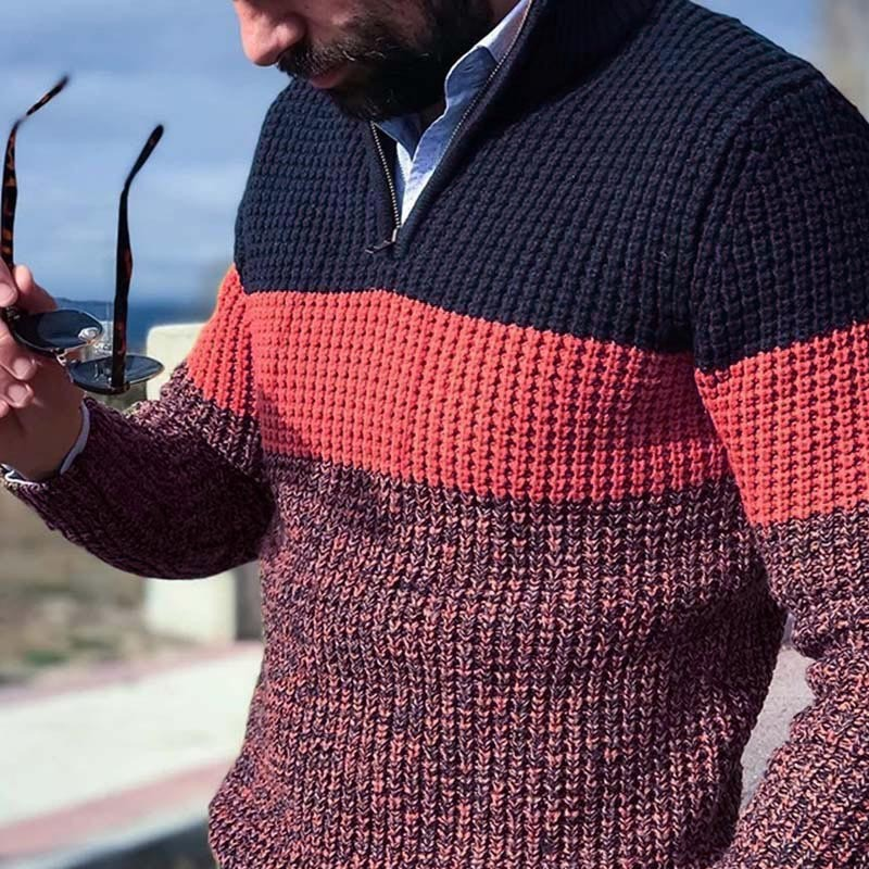 Sweater Men's Casual Knitted Pullover Loose Fit Long Sleeved Shirt