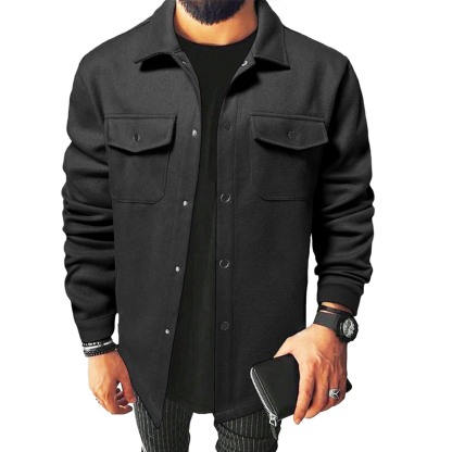 Autumn And Winter Men's Casual Woolen Shirt Jacket