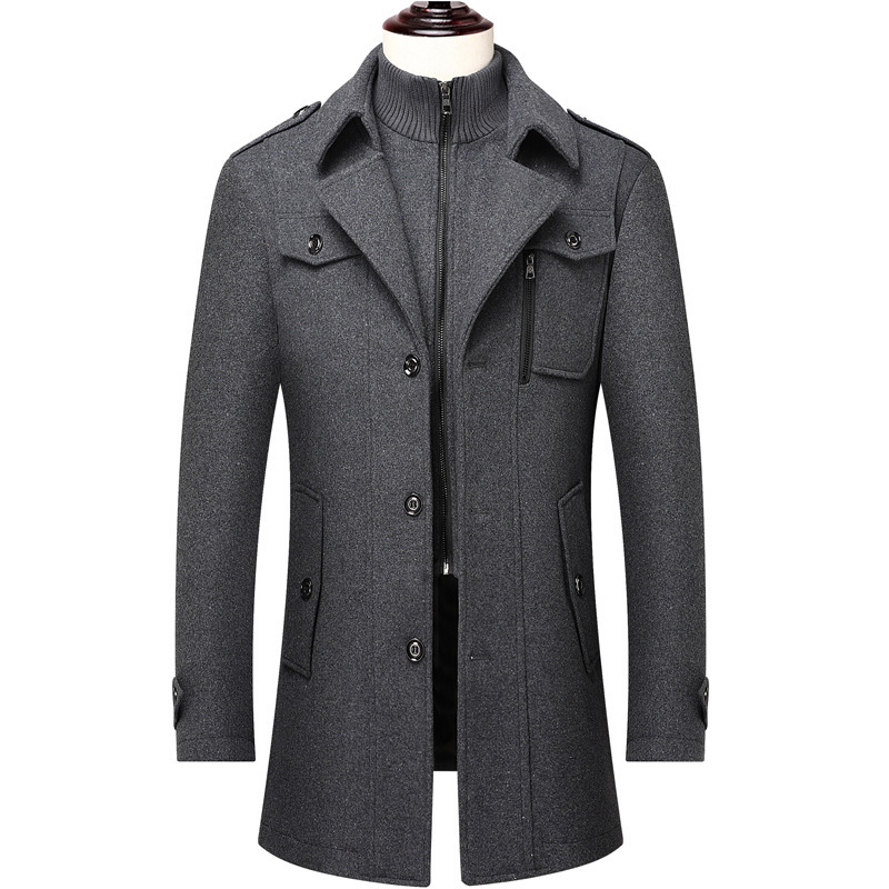 Autumn/Winter Men's Coat Fashion Double Collar Cold Resistant Men's Coat