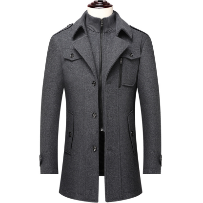 Autumn/Winter Men's Coat Fashion Double Collar Cold Resistant Men's Coat
