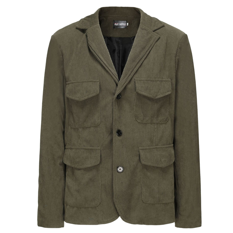 Mens Corduroy Jacket Coat Loose Casual Long Sleeve Button Warm Jackets Business
