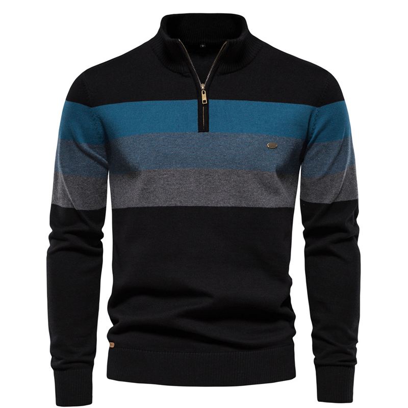 Men's Open Chest Stand Up Collar Men's Sweater Pullover Knitted Sweater 